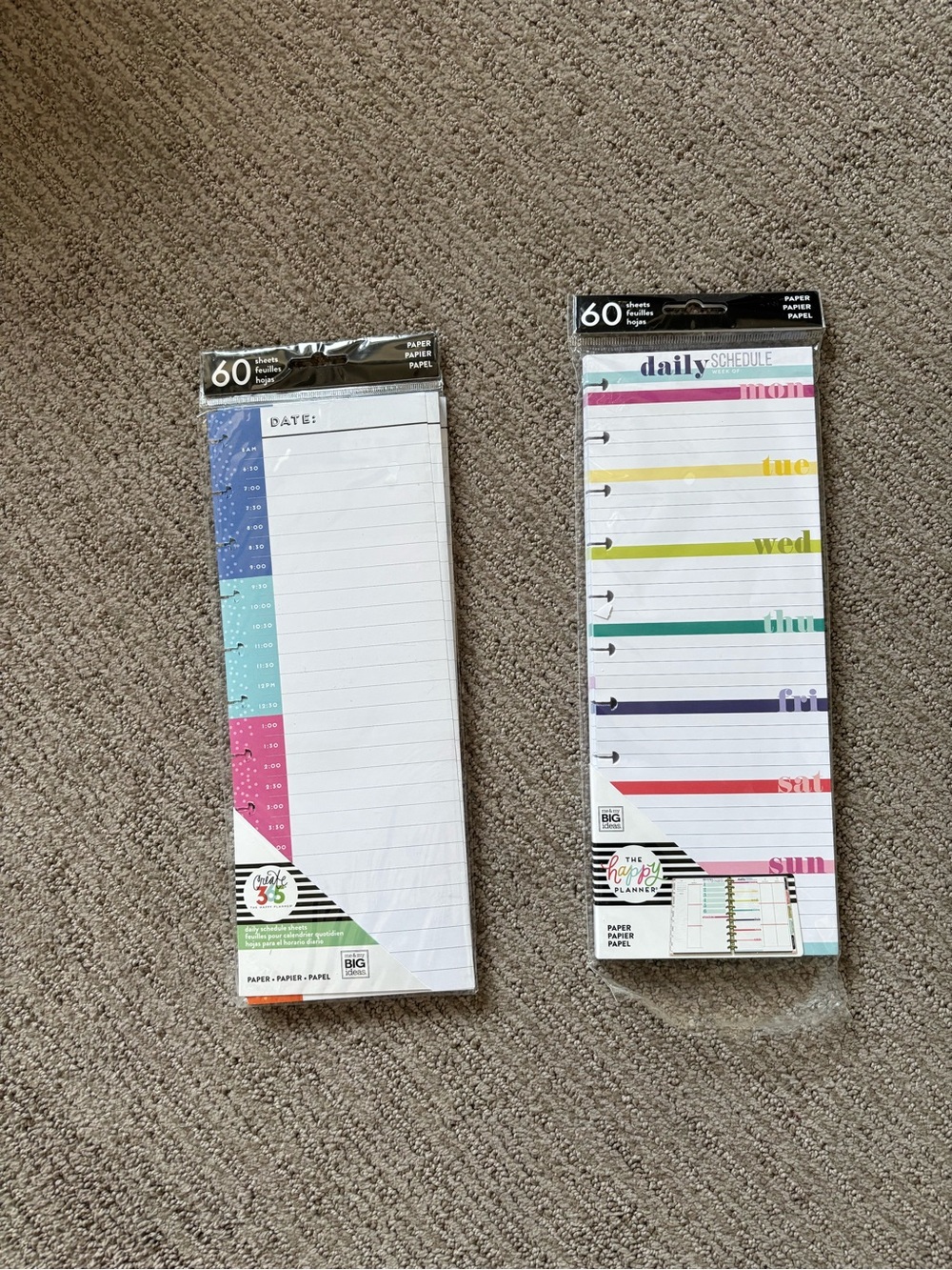 The Happy Planner Daily Schedule Notepad fillers Multi Color